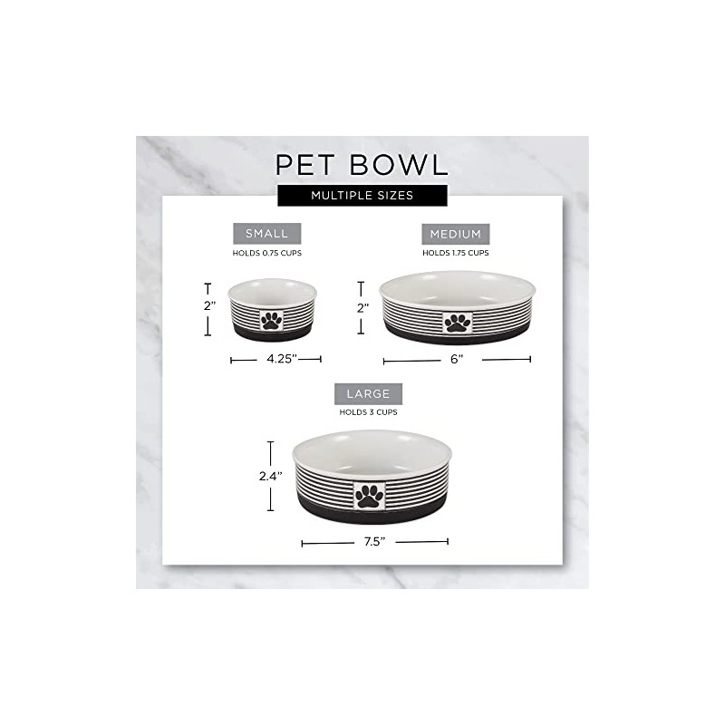 Bone Dry Ceramic Pet Bowls for Dogs & Cats Dishwasher