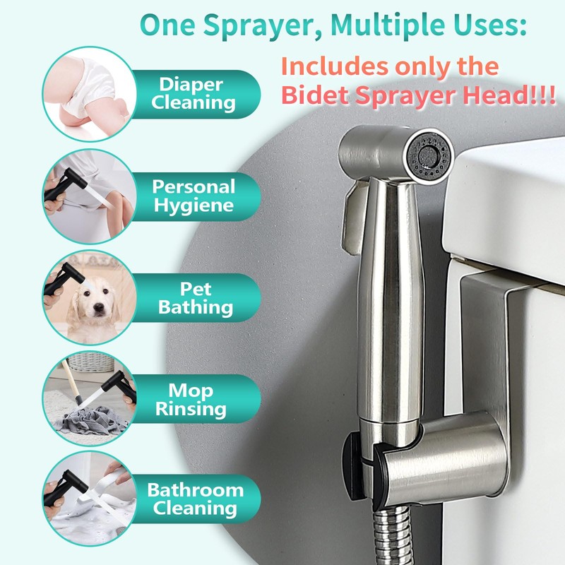 BARROCK Handheld Bidet Sprayer Head Stainless Steel Shattaf Jet Spray