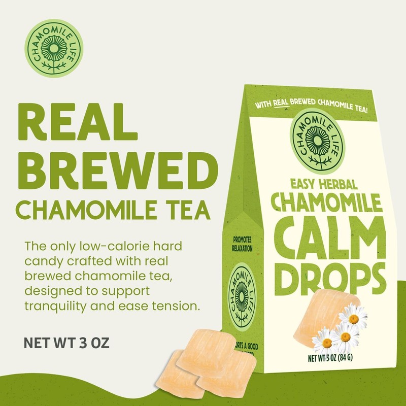 Easy Herbal Chamomile Calm Drops - Low-Calorie Hard Candy with