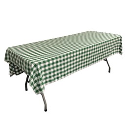 LA Linen Gingham Tablecloth, 60" x 90", Hunter Green/White