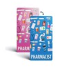 Pharmacist Badge Buddy Blue/Pink Vertical Heavy Duty with Medical Themed