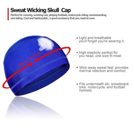 Royal Queen 9 Pieces Helmet Liner Skull Cap Running Hats Sweat Wicking Hats Milk Silk Cycling Skull Caps for Men and Women