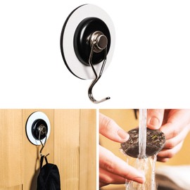 Silwy® Magnetic Hook The One Including Metal Nano Gel Pad in 7.5 cm White - No More Drilling or Screwing - Flexible Use