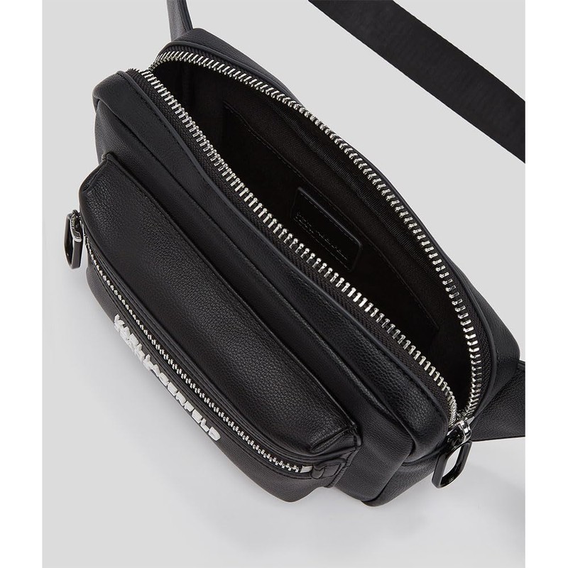 Karl Lagerfeld Jeans Men's Essential Grainy PU Bumbag, black