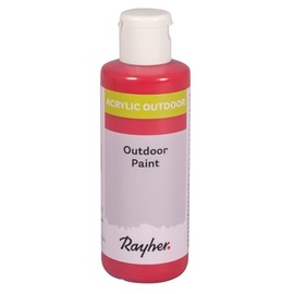 Rayher Outdoor Paint Acrylic Paint, Classic Red, Bottle 80 ml, 35070287