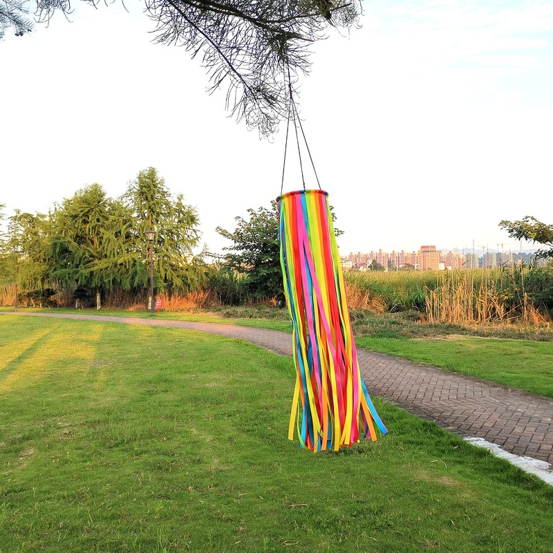 Satin Ribbon Windsock Streamer, Outdoor Decorations for Your Patio, Garden,