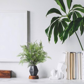 6 Pcs Artificial Plants Greenery Stems for Centerpieces Artificial Ferns for Vases Bushes Fake Shrubs Bush Greenery Plants Filler for Wedding Birthday Party Home Garden Verandah Table Centerpieces