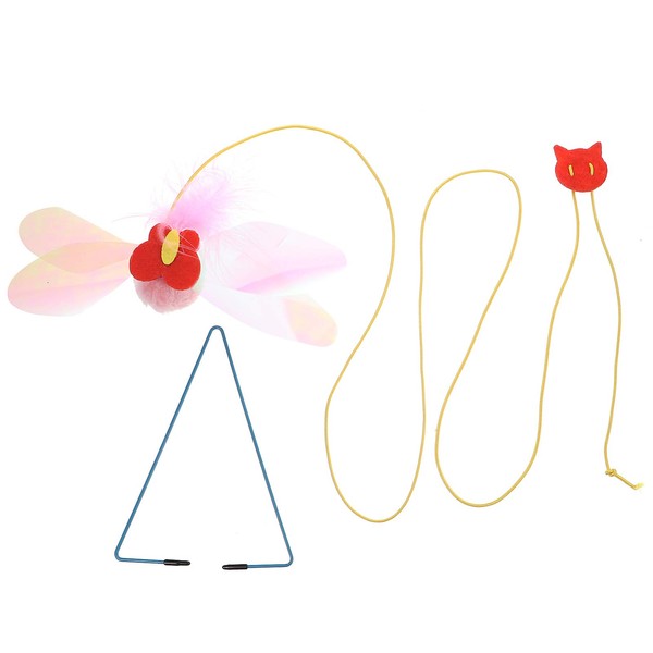 1 Set Interactive Cat Teaser Toy Dragonfly Pendant Stick Hanging