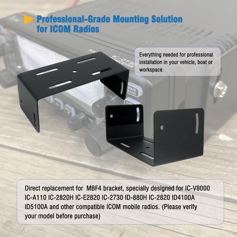 ICOM Radio Mounting Bracket - Heavy Duty Metal Panel Mount