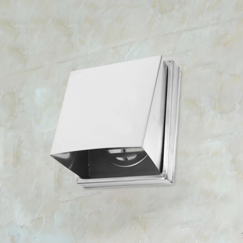 TEHAUX Stainless Steel Square Exhaust Vent Cover Rainproof Design for