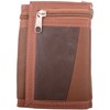 Mens Leather Tri-Fold Wallet/Coin Holder with Key Chain - Brown/Dark
