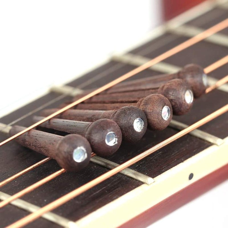 Alnicov Guitar Bridge Pins 6 Piece Rosewood Acoustic Guitar String