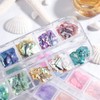 Irregular Abalone Shell Slices, 12 Colors 3D Nail Art Shell
