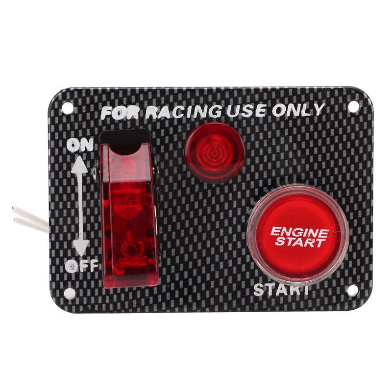 Ignition Switch Panel Kit 12V 40A Carbon Fiber Racing Style