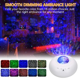 Star Projector, Elec3 Smart Galaxy Projector Works with Alexa, Google Assistant, Smart App Ocean Wave Night Light Projector with LED Nebula Galaxy Remote Control Music Speaker for Bedroom Party Decor