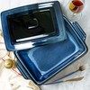 UNICASA Casserole Baking Dish with Lid - Ceramic Blue Lasagna