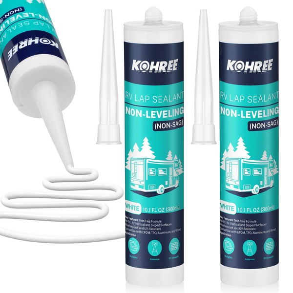 Kohee Non-Leveling RV Roof Sealant 2 Pack, Non Sag Lap