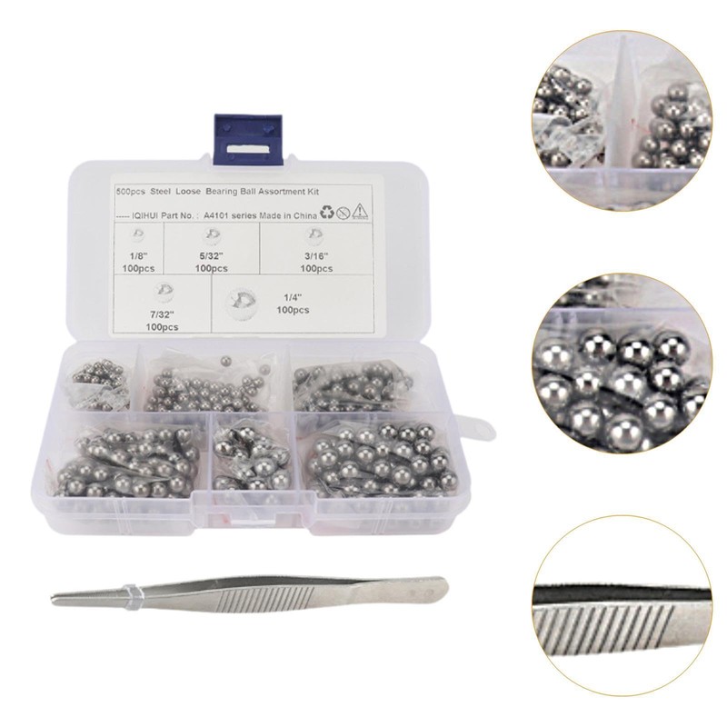 TENOL 500 Pieces G25 Bearing Steel Balls High Precision 1/8"