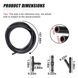 ZIMISI 13PCS Car Windshield Washer Hose Kit, Includes 12 Hose Connectors and 1 4M Washer Fluid Hose, Windshield Repair Kit, Universal Accessories for Connect Water Pump and Nozzle