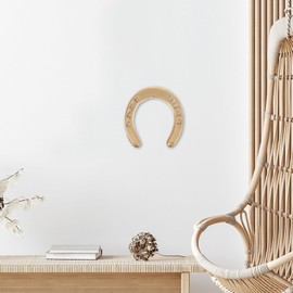 ABOOFAN Cast Iron Horseshoe Rustic Wall Decor for Good Lucky Durable Cast Iron for Indoor Or Outdoor Decoration Golden Horseshoe Wall Art Sculpture