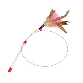Cat Teaser Toy, Juguete Interactivo para Gatos con Plumas, Varita con Campana y Cuentas de Entrenamiento, 35.43 Pulgadas