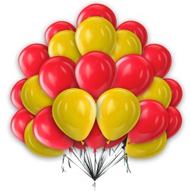 Red Yellow Balloons 12 inch Metallic Chrome Balloons for Birthday Wedding Themed Party Baby Shower Christmas Party Decorations Pack of 25