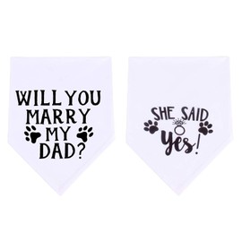 Will You Marry My Daddy Dog Bandana, Dog Wedding Bandana, Dog Engagement Announcement, Wedding Photo Prop, Pet Scarf, Pet Accessories (2 Pack)