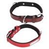 2pcs Pet Collar with Engraved Nameplate ID Tag Cowhide Padded