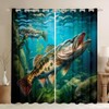 Big Pike Fishing Curtains for Bedroom Living Room Hunting and