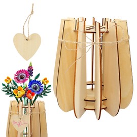 prota 3D Vase Wooden Bouquet Vase for Bouquet, Wooden Puzzle Flower Vase Small Vases for Table Decoration, DIY Acrylic Wooden Vase Kit for Home Decor Table Decoration Gift for Flower Lovers