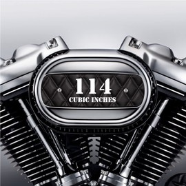 Kustom Cycle Parts Stitched Leather Themed Air Cleaner Cover Insert. Replaces Stock Harley Davidson M8 / 114 Insert. (Black Stitch 114)