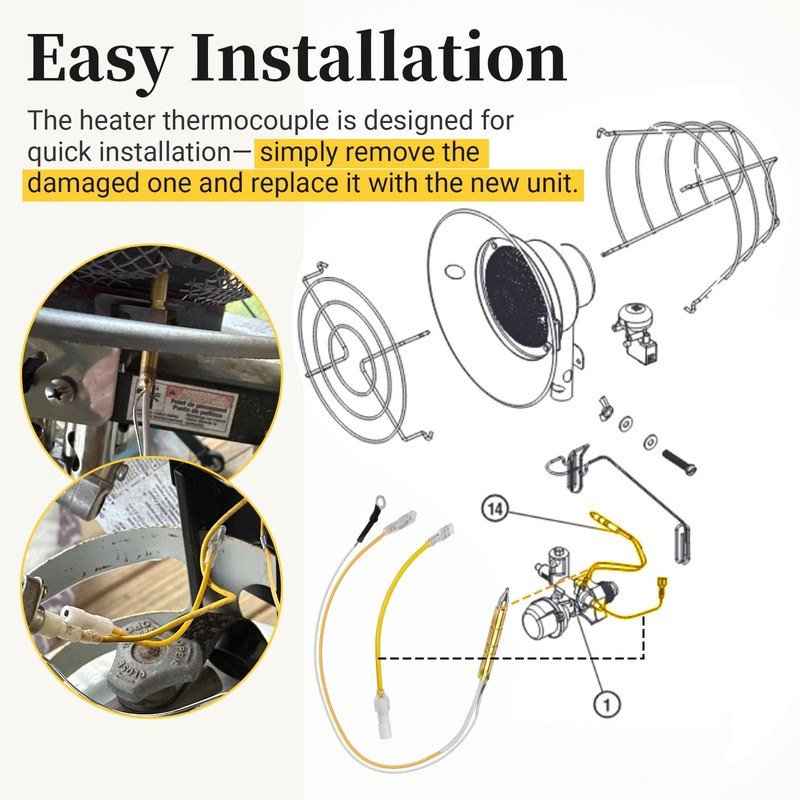 F237349 Propane Tank-Top Heater Thermocouple Safety Assembly Compatible with Mr.
