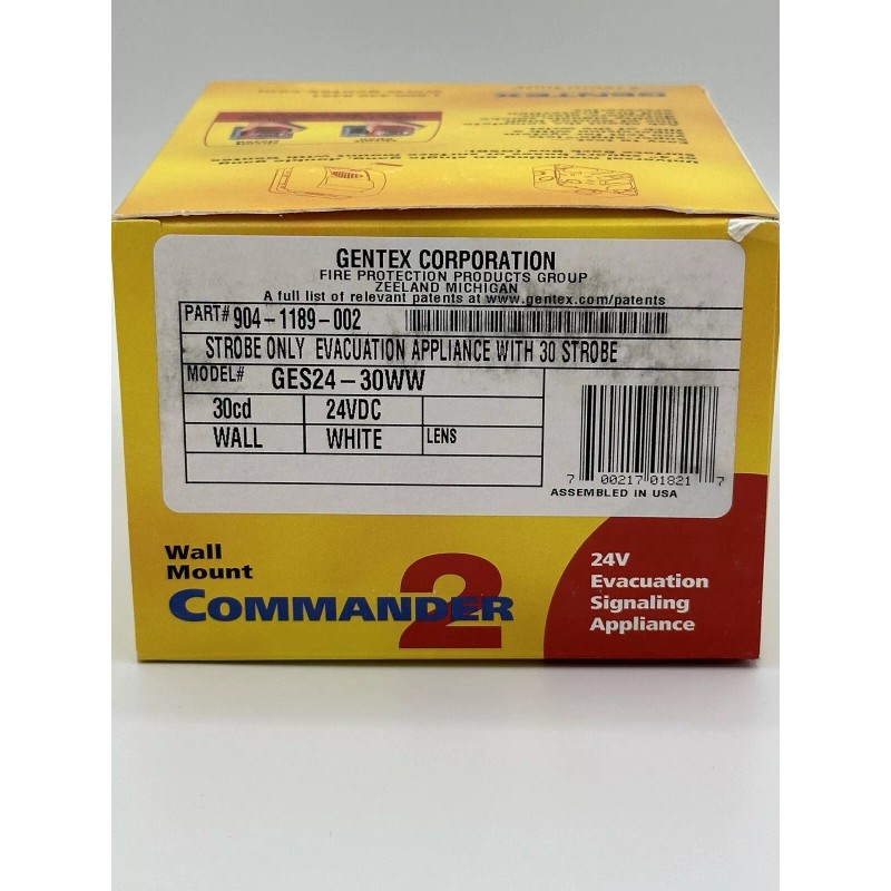 Gentex NEW Gentex Commander 2 GES24-30WW Wall Mount 30CD Fire