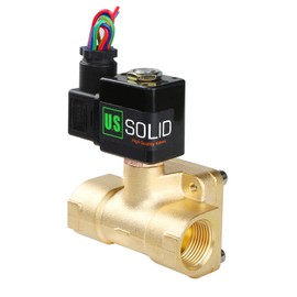 U.S. Solid 3/4" Brass Electric Solenoid Valve (High Pressure) 12 VDC Normally Closed