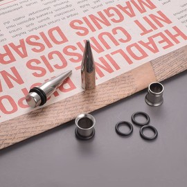 vogem 36pcs Stainless Steel Ear Stretching Kit 14G-00G Plugs and Tapers for Ear Stretcher Ear Gauges Stretching Kit