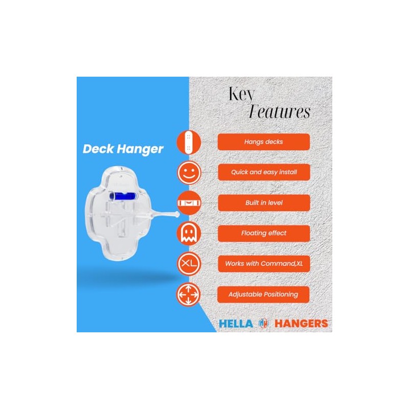 Transparent Skateboard Deck Hanger for Display