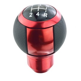 Abfer Car Stick Shift Knob 5 Speed Shifter Knob Replacement Fit Most Vehicles (Red)