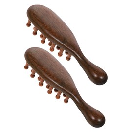 minkissy Hair Massage Comb Set 2pcs Wooden Scalp Brush for Women Wet Detangler Versatile Massage Tool