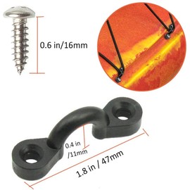 Coret 10pcs Deck Rope C Buckle Kayak Handle Buckle Pad Eye Kit for Boat Kayak Deck Rigging Kit, Nylon Bungee Deck Loops Tie Down Pad Eyes