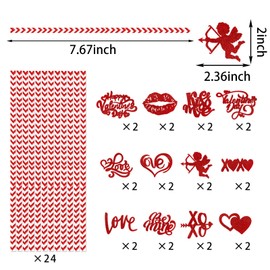 Valentine's Day Paper Straws Red White Striped Drinking Straws