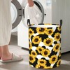Sunflower And Cow Print Laundry Basket Funny Foldable Waterproof Oxford