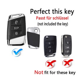 HIBEYO Smart Car Key Case Fits VW Golf Protective Key Case Cover TPU for VW Magotan Passat CC B8 MK2 Variant Skoda Kodiaq Key Box Key Case Key Shell White