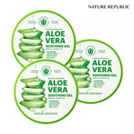 Nature Republic [네이처리퍼블릭/베스트] 3개묶음 수딩 앤 모이스처 알로에베라 수딩젤 300ml Nature Republic/BEST 3-Pack Soothing & Moisturizing Aloe Vera Soothing Gel 300ml