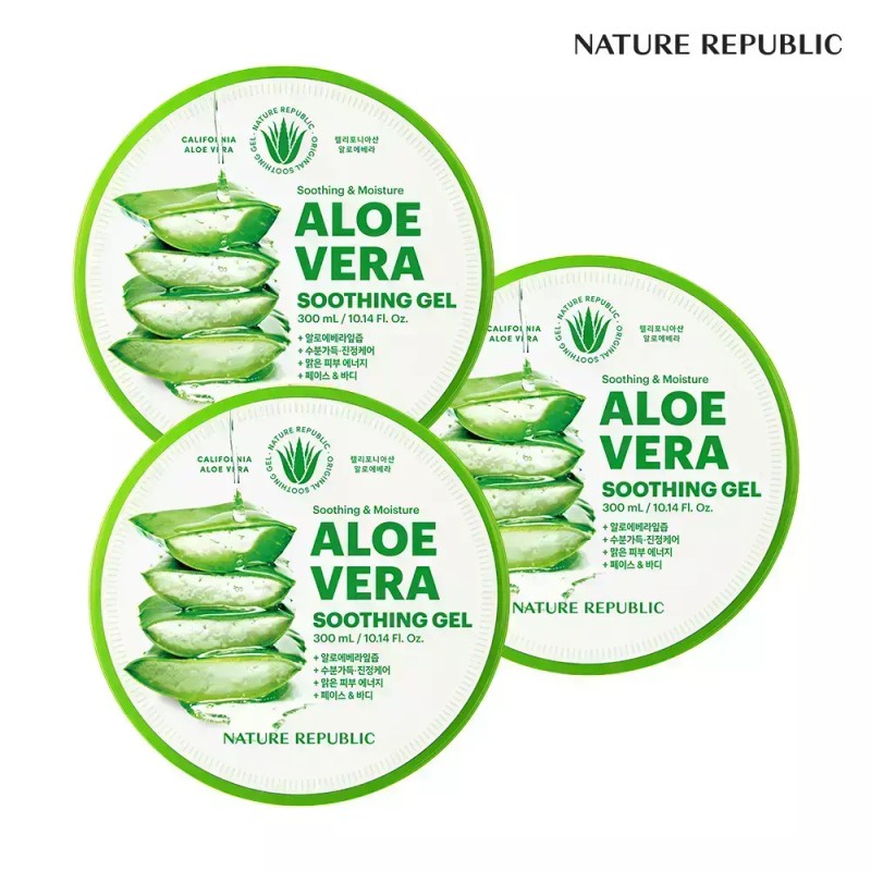 Nature Republic [네이처리퍼블릭/베스트] 3개묶음 수딩 앤 모이스처 알로에베라 수딩젤 300ml