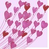 20 Cocktail Napkins Many Hearts Pink Love 25 cm