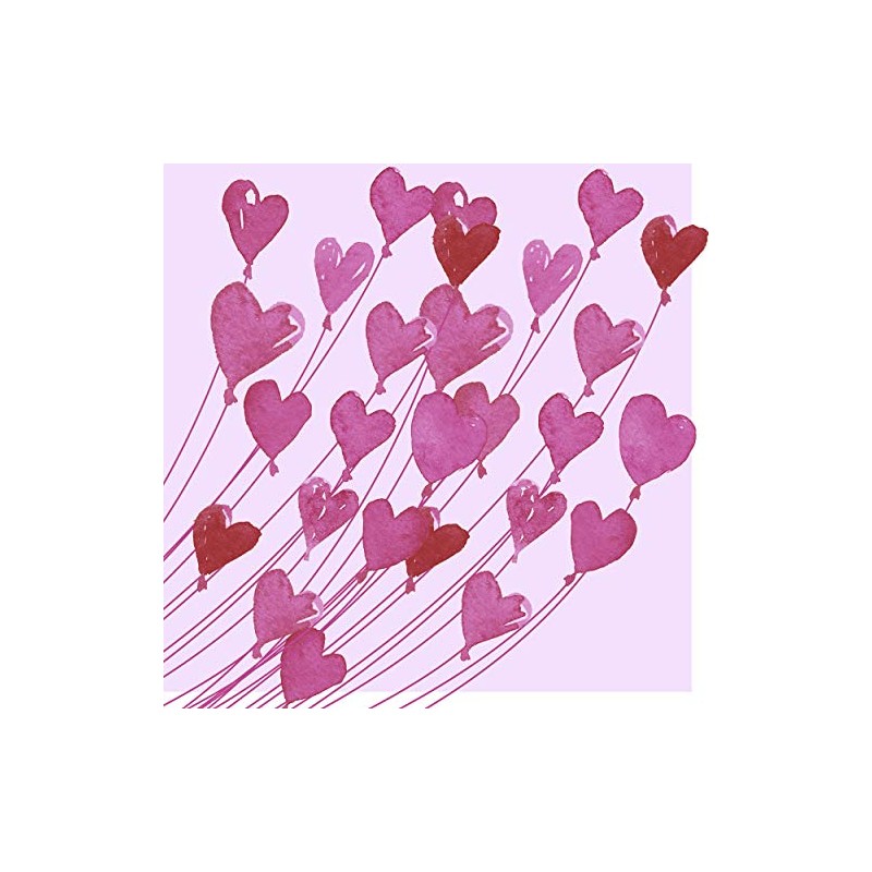 20 Cocktail Napkins Many Hearts Pink Love 25 cm