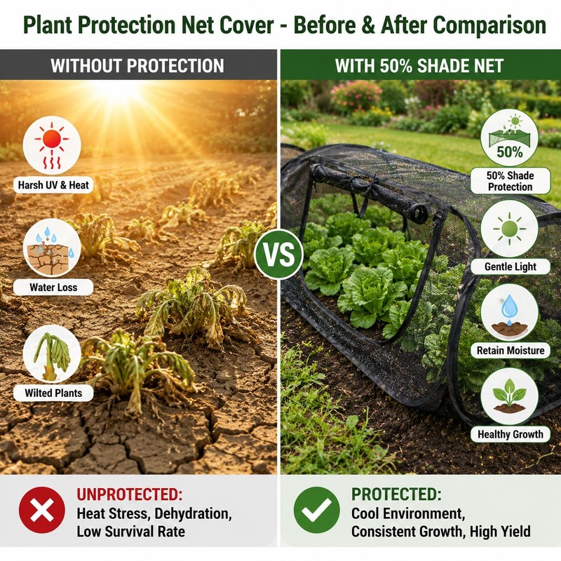 2PCS Pop Up Mesh Plant Covers for Raised Beds, Foldable