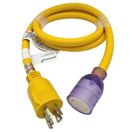 Parkworld UL Listed NEMA L14-30 Extension Cord, Generator 30amp 4 Prong NEMA L14-30P to L14-30R Female with Lighted. (Yellow, 6FT)