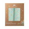 Angel Dear Flower Power Swaddle Blanket Mint 2 Pack