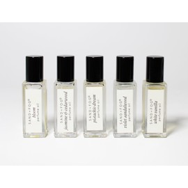 Sand + Fog Sand + Fog Perfume Oil California Coast Discovery Set, 5 Fragrances, 0.17 Fl Oz Each Bloom, Jasmine & Cedarwood, Pistachio Dreams, Violet Sandalwood, White Vanilla
